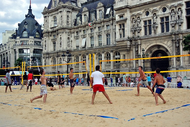 partie de volley entre amis
