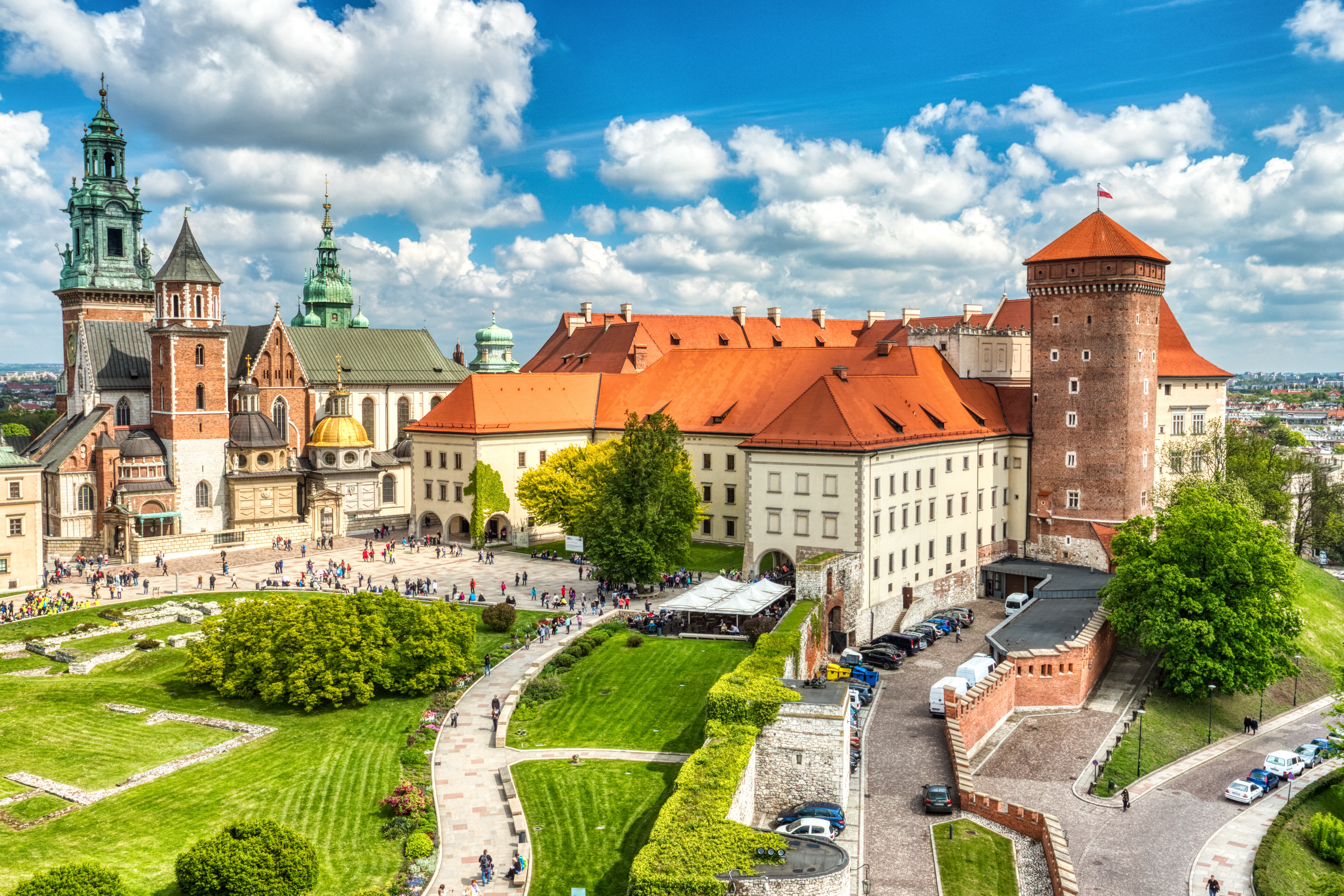 Wawel Castle during the Day, Krakow, Poland 
